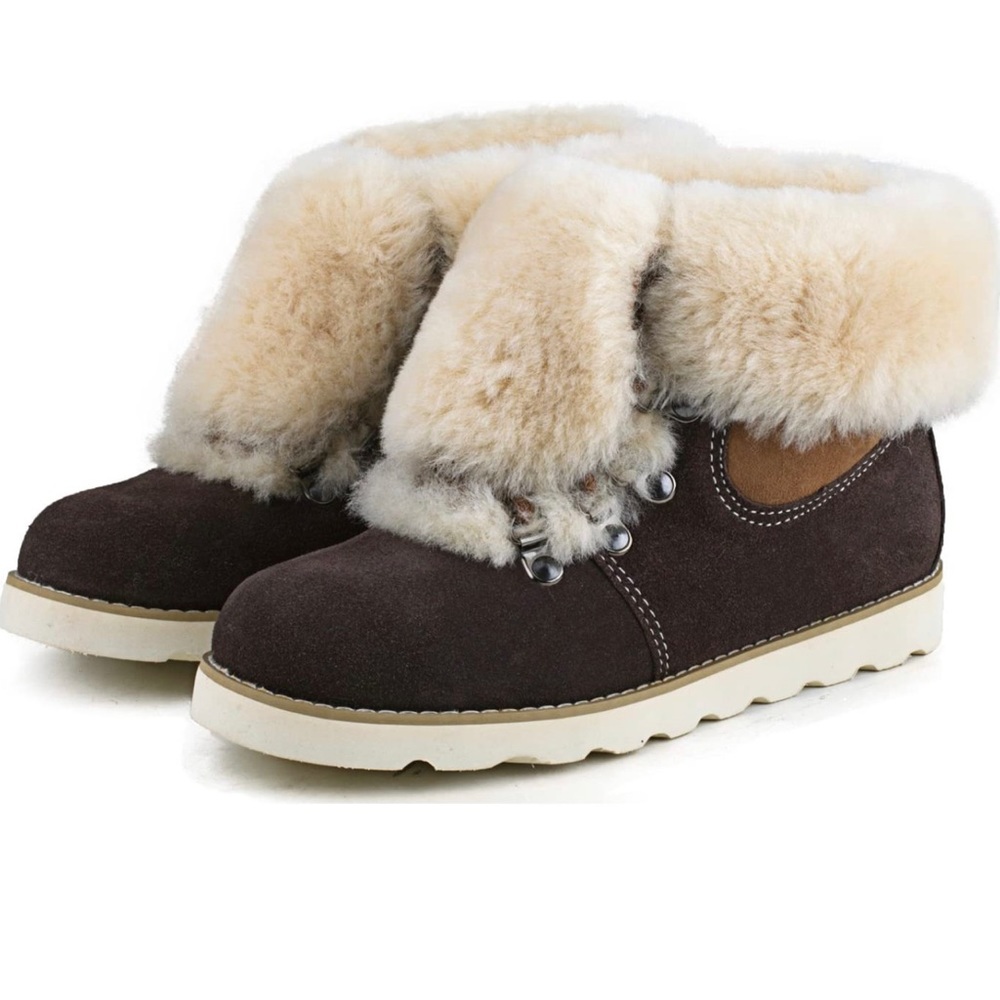 AUSLAND Women's Sheepskin Ankle Snow Boots Sz 5.5 M